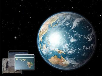 Erde 3D Weltraum Übersicht für Mac OS X Bildschirmschoner