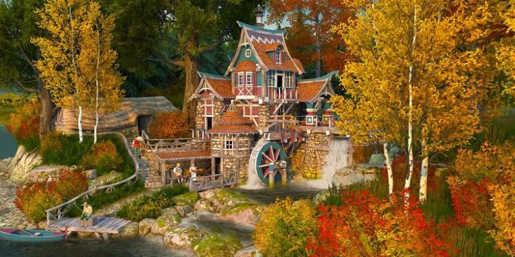 Fall Watermill 3D